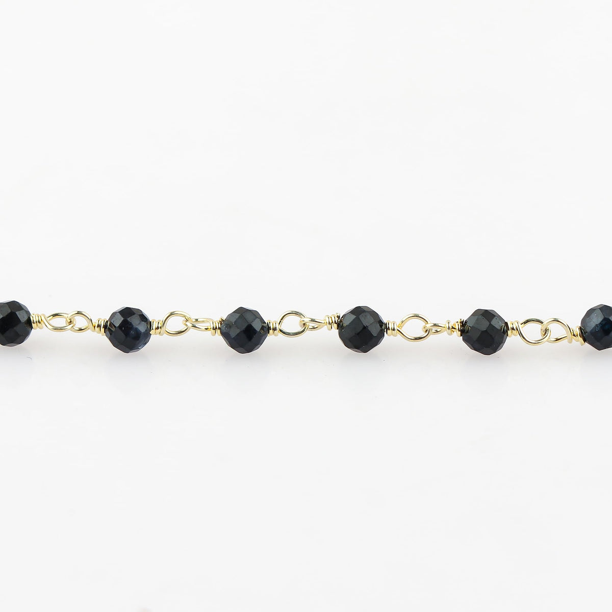 JOR Natural Blue Sapphire Beaded Rosary Anklet, Handmade Craft, Anklet Beads Bracelet, Chakra Healing Anklet, Gemstone Women Jewelry, Dainty Gold Plated Anklet 9 inch + 2 inch (1pcs)