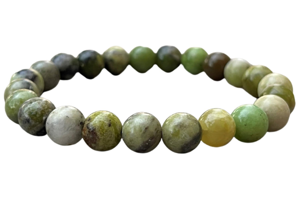GAF TREASURES Chrysoprase Crystal Bead Bracelet 8mm, Genuine Chrysoprase Stretch Gemstone Bracelet, Healing Crystal Bracelet, Gift for Men & Women (1)