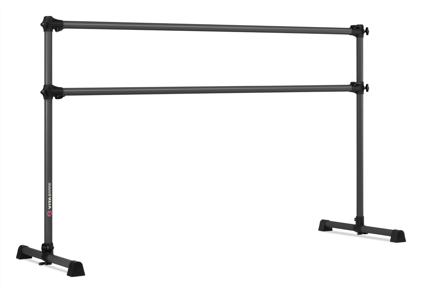 VITA Barre Portable Freestanding Double Ballet Barre, Prodigy, 6 Ft Bars, Dark Mystic Gray | Adjustable Height, USA Made, Home or Gym Exercise Equipment for Kids & Adults | Dance, Fitness, Pilates