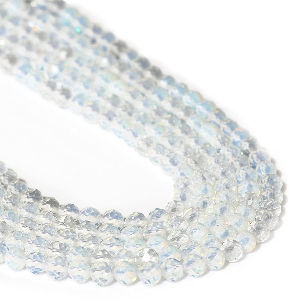 Song Xi 90pcs 4mm Natural Opal Gemstone Beads Faceted Round Loose Stone Beads for Jewelry Making
