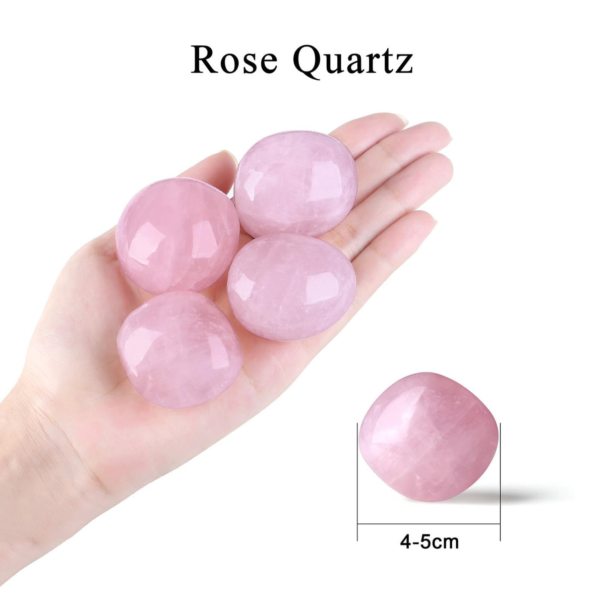 MAIBAOTA 1.6-2.0" Rose Quartz Crystals Large Reiki Healing Crystals Natural Tumbled Pink Polished Stones for Energy Witchcraft Therapy Meditation DIY Crystals for Protection