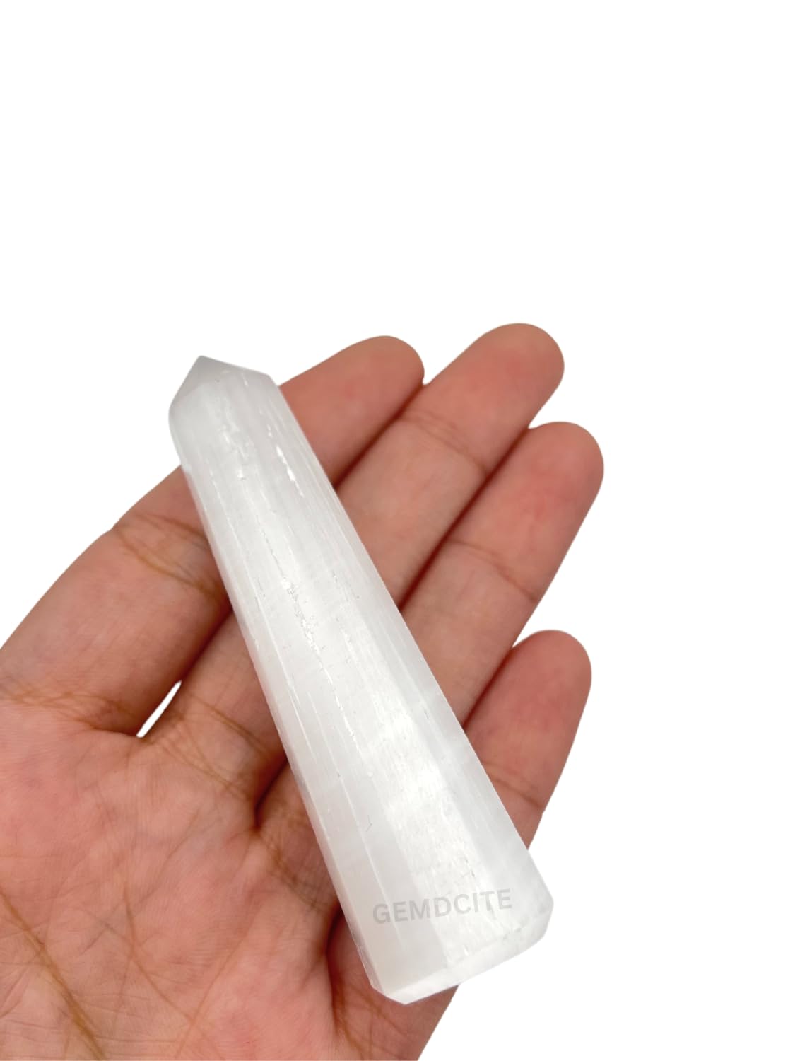 WholesaleGemShop 70 mm (3 Inch) Selenite Gemstones Obelisk Tower Jumbo Facet Aura Rock Crystal Natural Polished Earth Wand Spirit