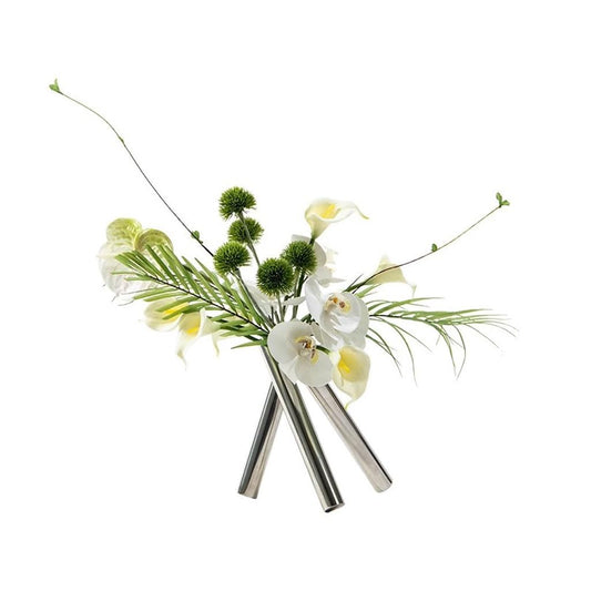 Artificial Plant Light Luxury Creative Round Tube Simulation Flower Art Decoration Sample Room Living Room Porch Flower Arrangement Simple Decoration Artificial Tree Indoor