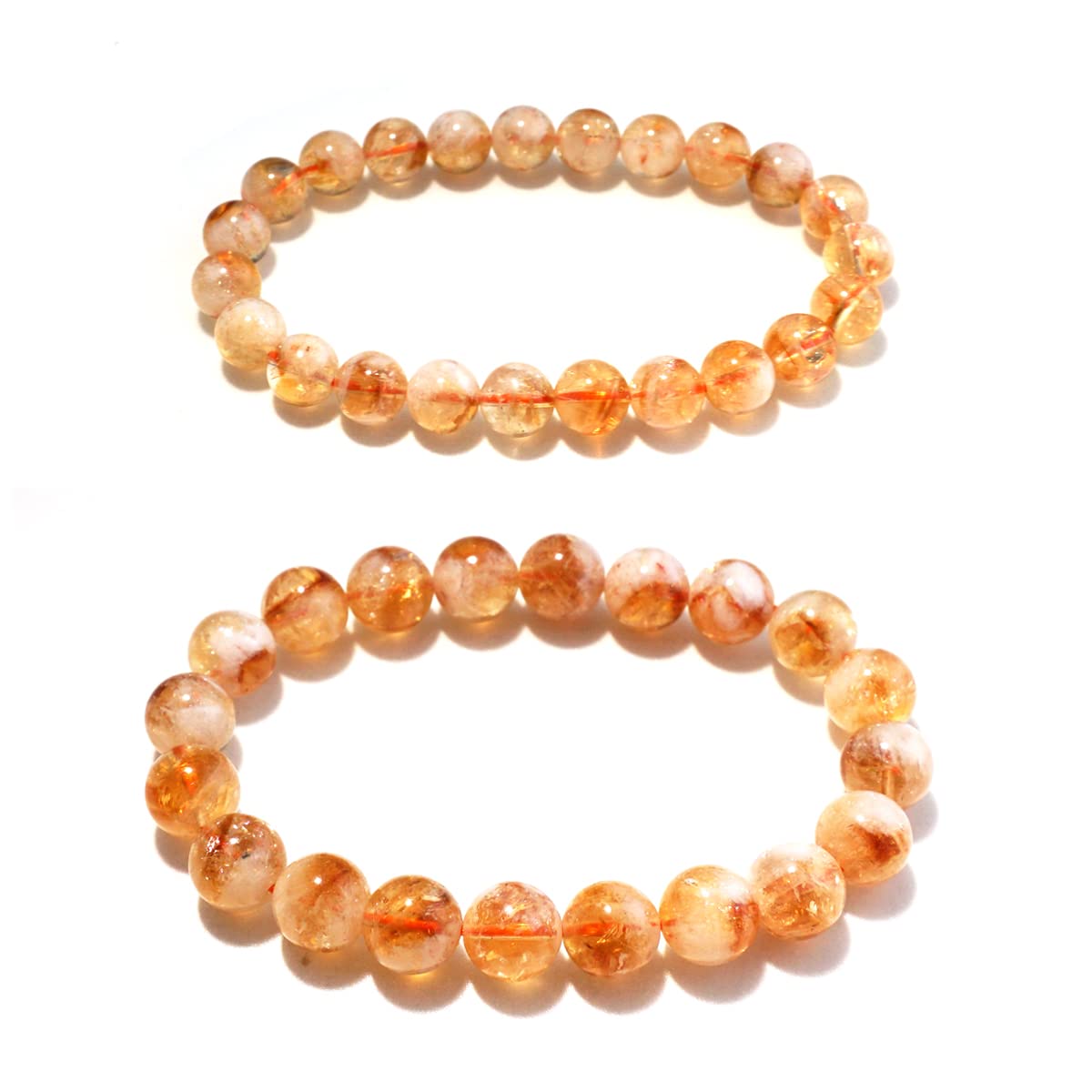 OwizJade Citrine Bracelets for Women Men:8MM & 10MM | Natural Solar Plexus Chakra Crystal and Gemstones for Bringing Wealth Motivation Self-confidence | Spritual Stretch Jewelry for Couple