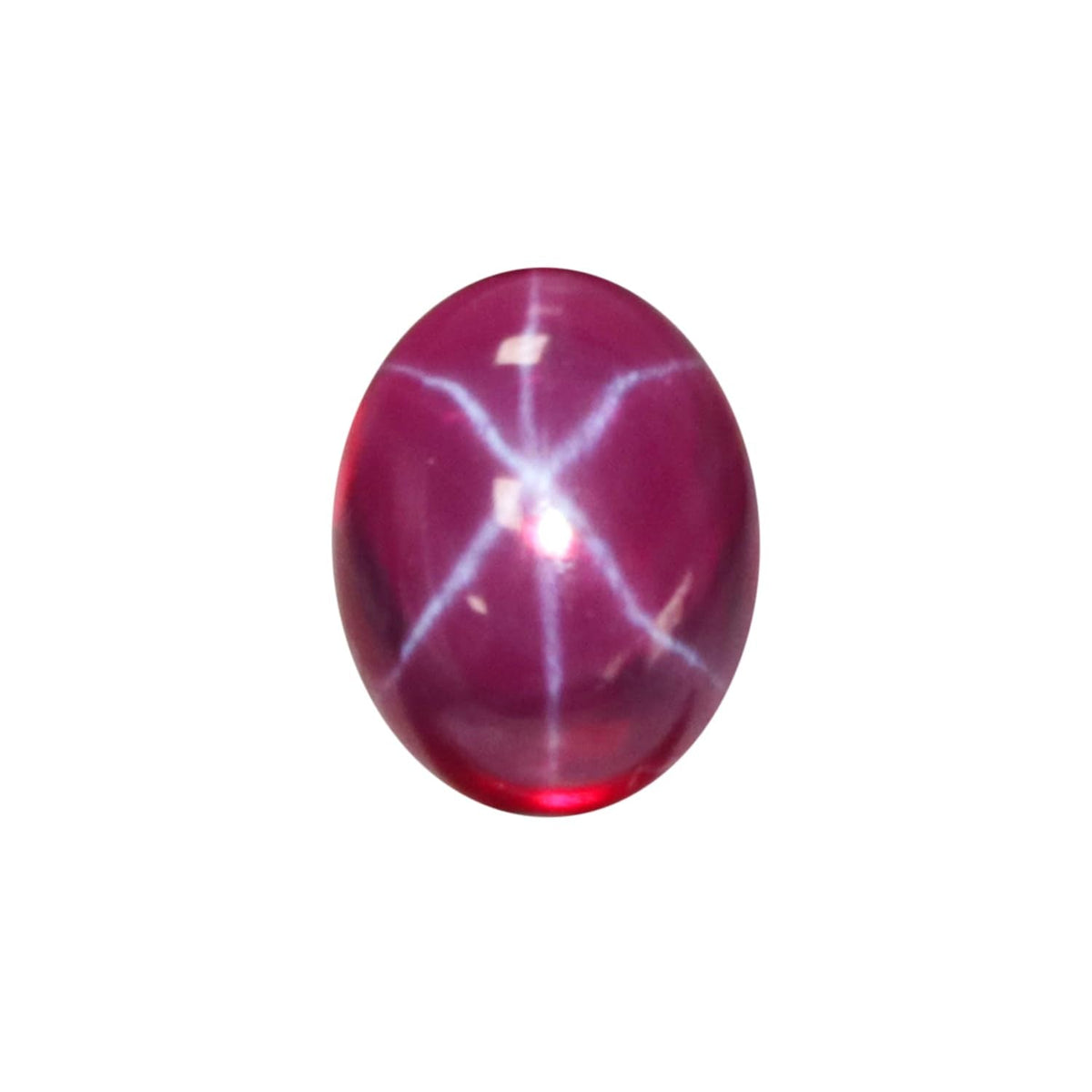 GEMHUB Natural Red Star Ruby 5.85 Carat Oval Cabochon Loose Gemstone with 6 Rays Certified Ruby Stone for Jewelry Making and Collection