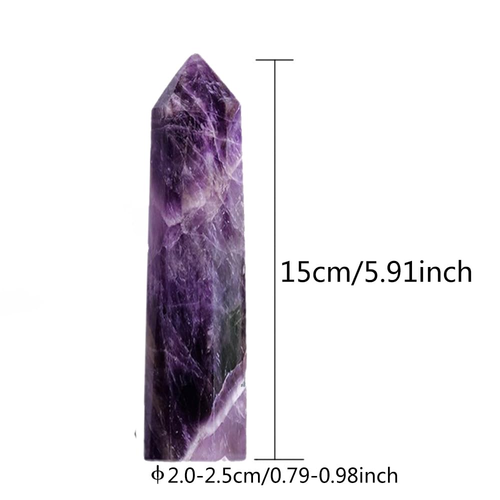 Amethyst Crystal Point Wand 5.9 Inch Natural Healing Crystal Wand for Reiki Chakra Balancing Meditation & Spiritual Energy Therapy(5.9inch Wand Amethyst)