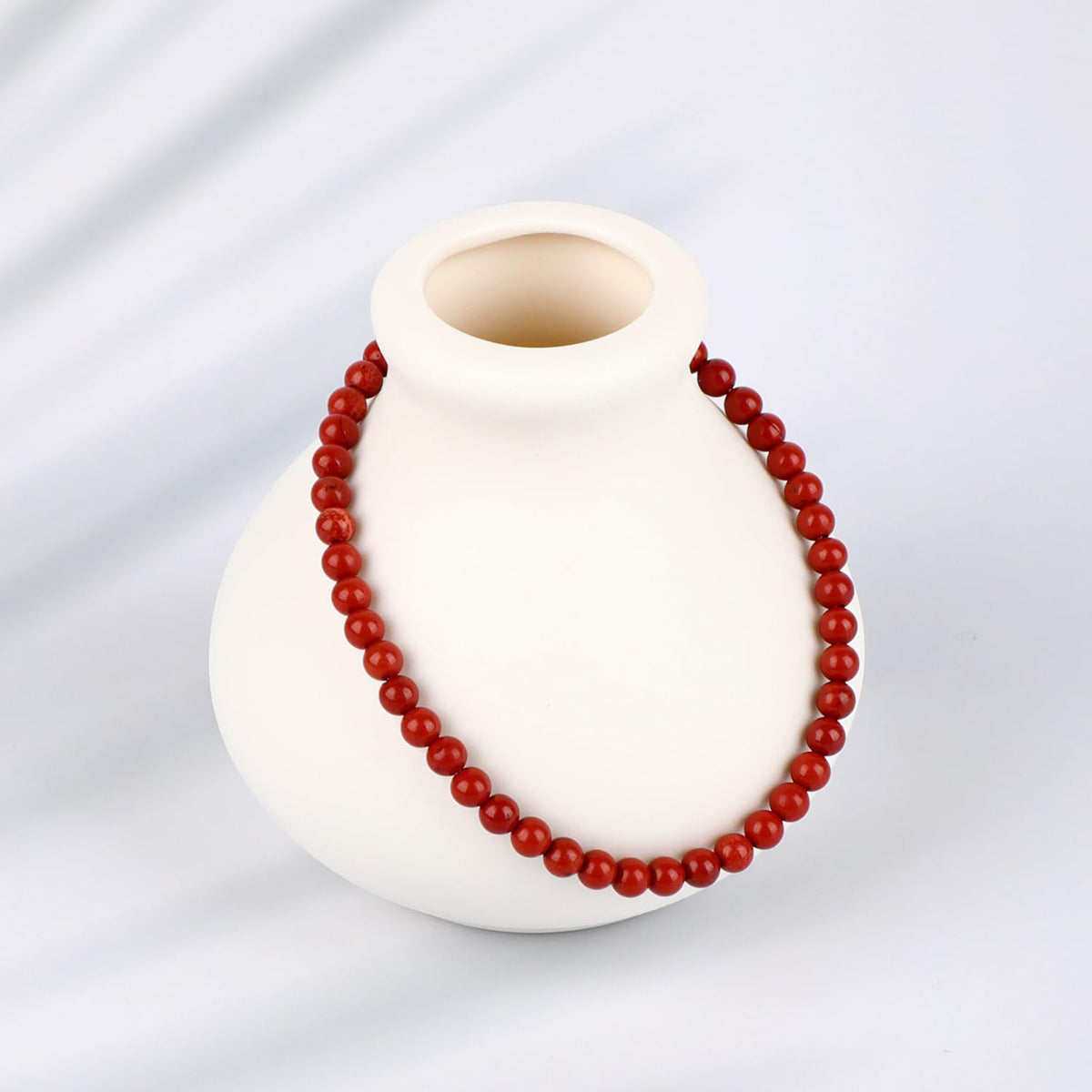 LPBeads Handmade Natural Gemstone Stretch Elastic 4mm Red Jasper Bracelet Healing Crystal Round Stone Beads Jewelry Gifts for Women Men