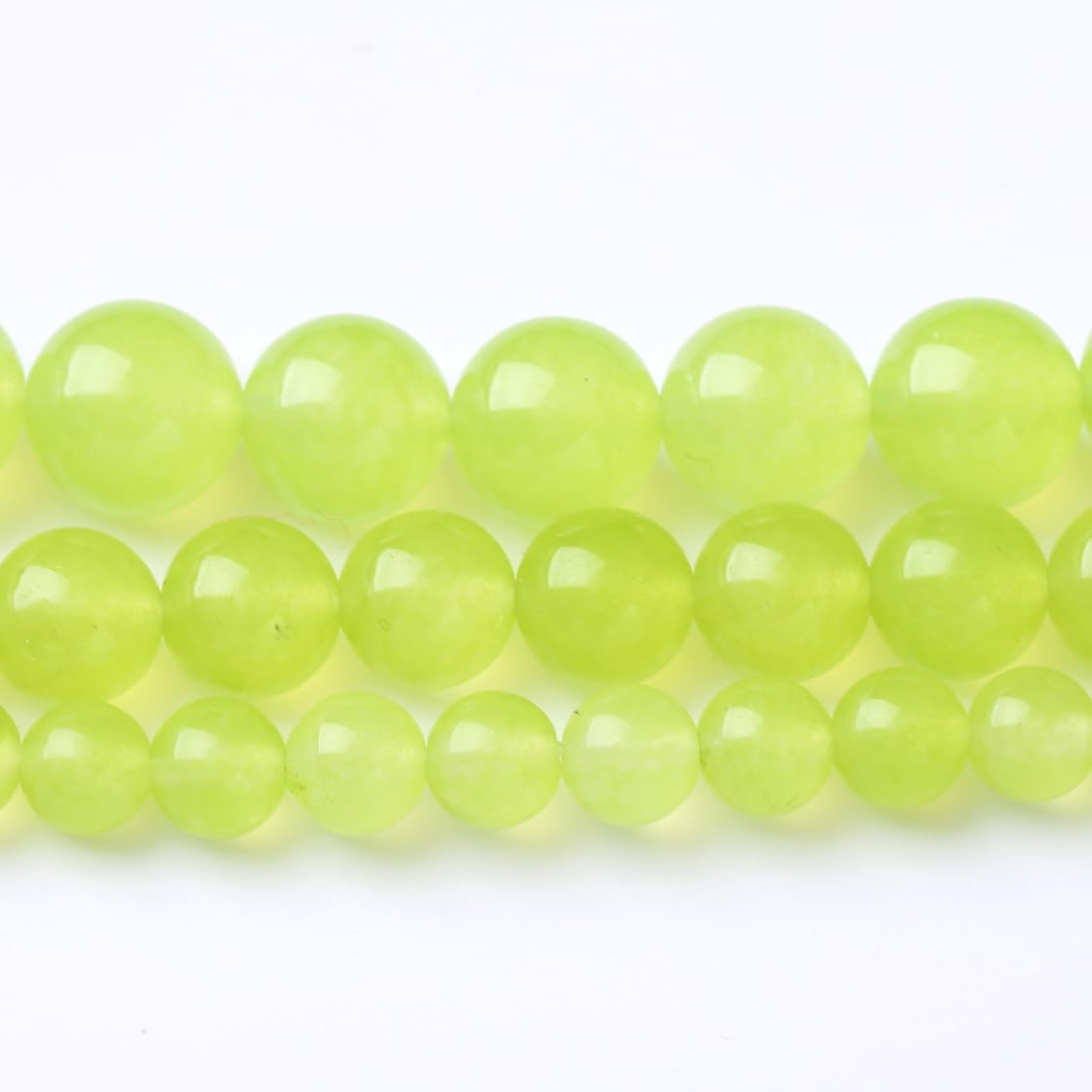 35PCS 10MM Natural Apple Green Chalcedony Beads Round Loose Stone Beads for Jewelry Making DIY Energy Stone Healing Power Bracelet 15"