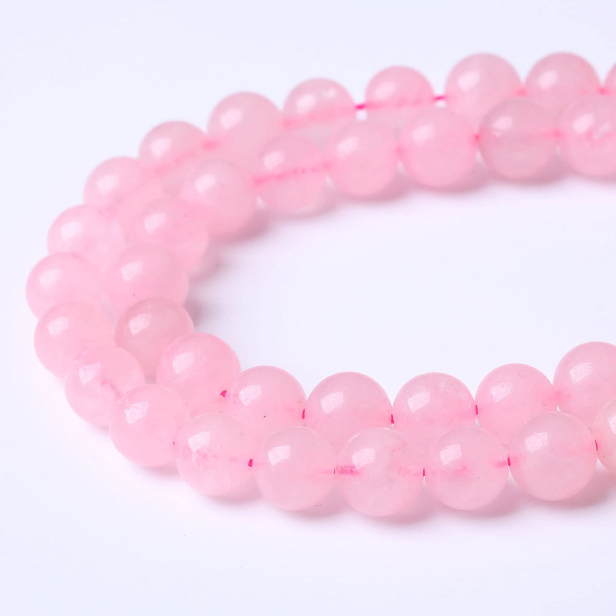45PCS 8MM Beads Natural Rosestone Pink Crystal Quartz Gemstones for Jewelry Making DIY 15Inches