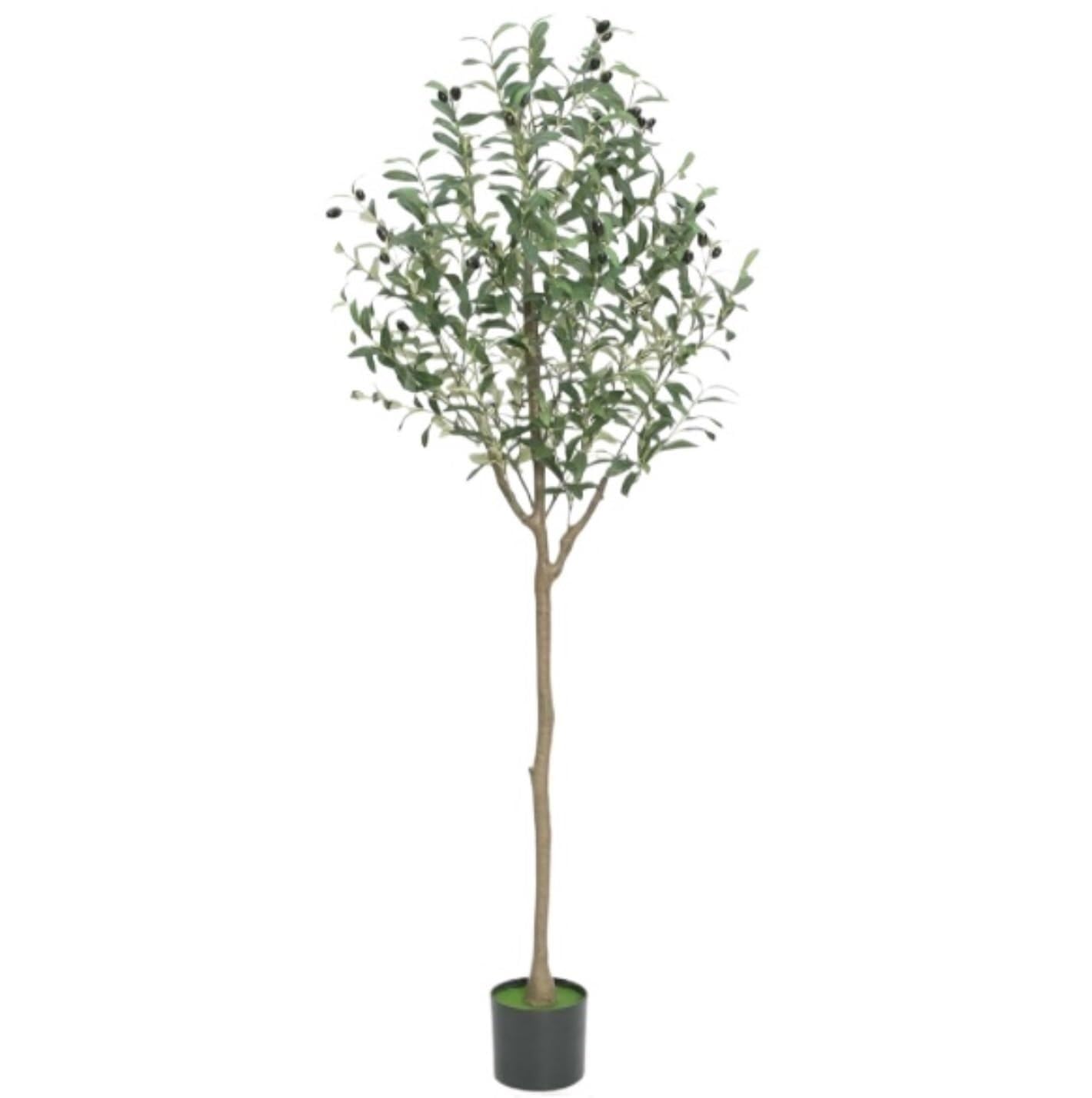 Artificial Olive Tree with Planter 180cm Faux Olive Tree for Home Office Decor, Lifelike Faux Plant(150cm)