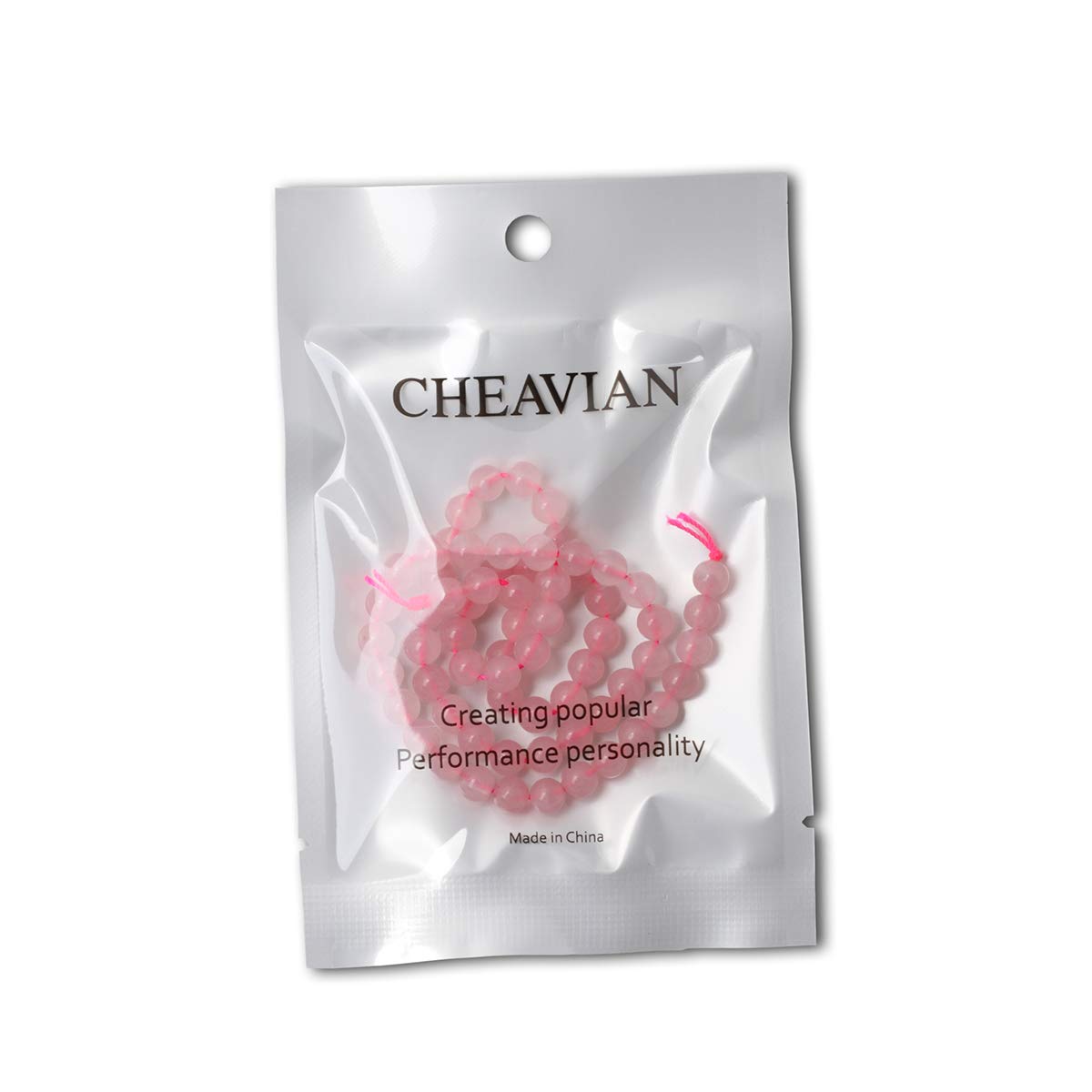 CHEAVIAN 60PCS 6mm Natural Rose Quartz Gemstone Round Loose Bead Pink Crystal for Jewelry Making 1 Strand 15"