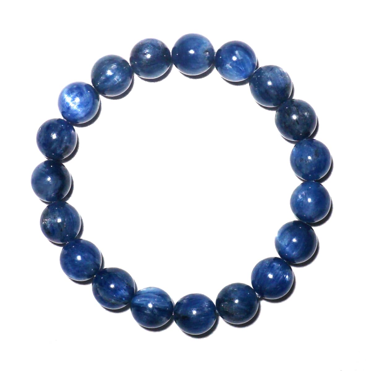 Natural Kyanite Bracelet 10MM for Women Men Beads | Control of Your Life - Fits for About 7.5" Wrist | Anxiety & Stress Relief | Absorb Negative Energy | Come With Box & Velvet Pouch & Beading Kit