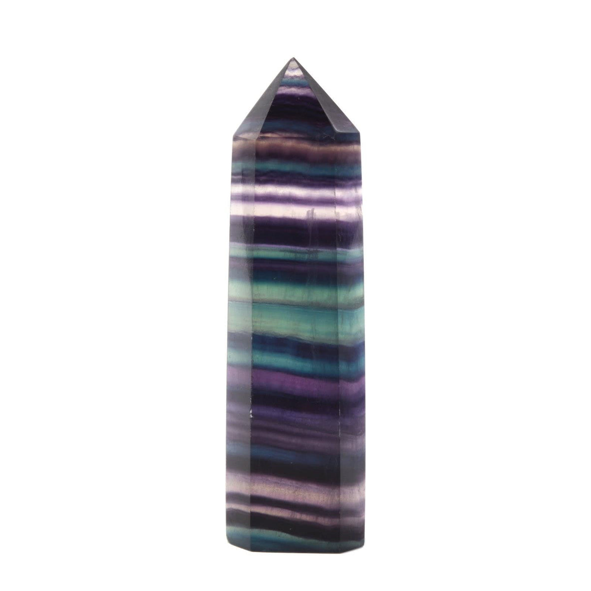 Large Rainbow Fluorite Crystal Tower Healing Crystal Wand For Spiritual Use Hexagonal Point Reiki Chakra Gemstone Home Office Decor