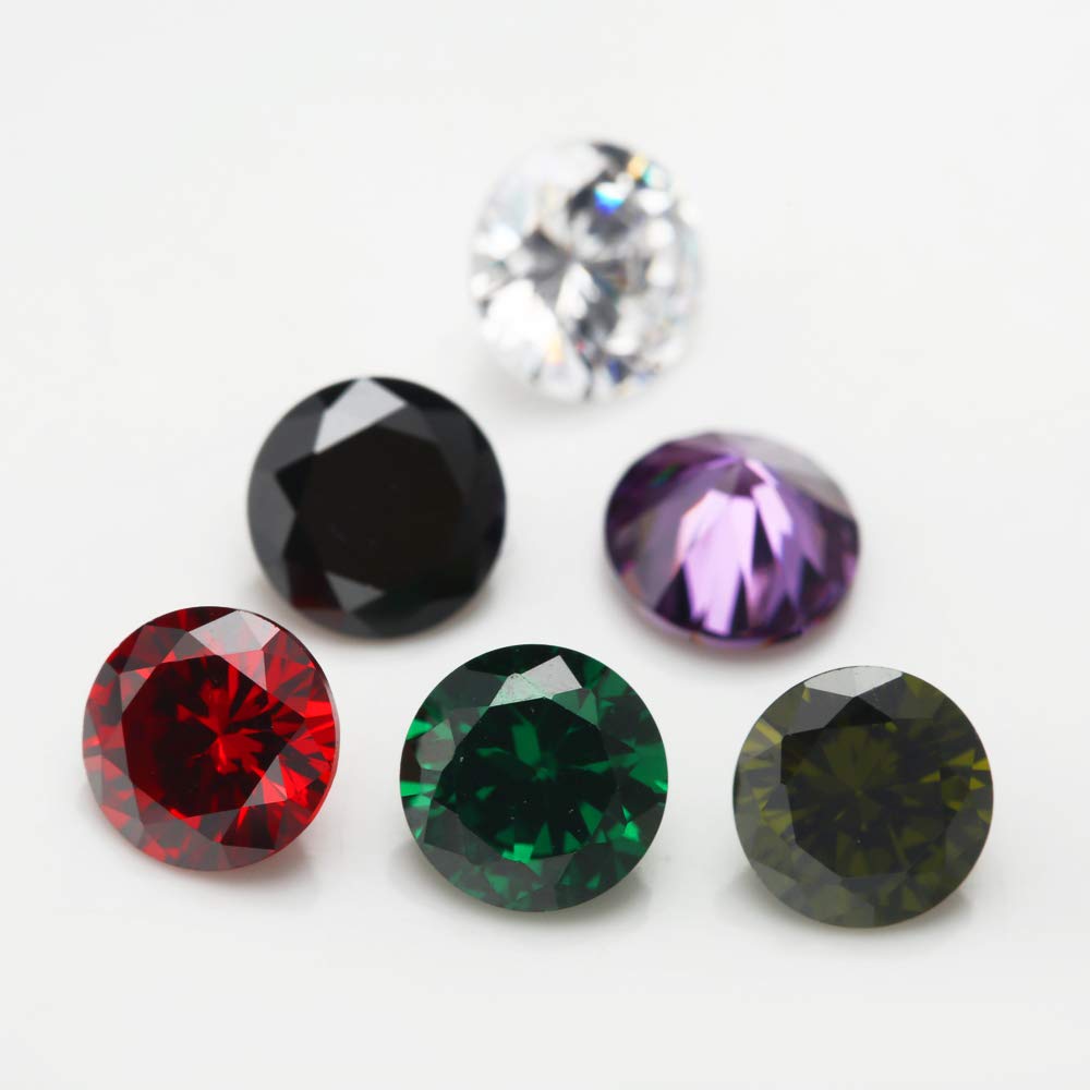 JIANGYUANGEMS 1500pcs 3mm Round Cut 5A Cubic Zirconia Stone Mix 15 Colors Loose CZ Synthetic Gemstone for Jewelry Making 100pcs per color