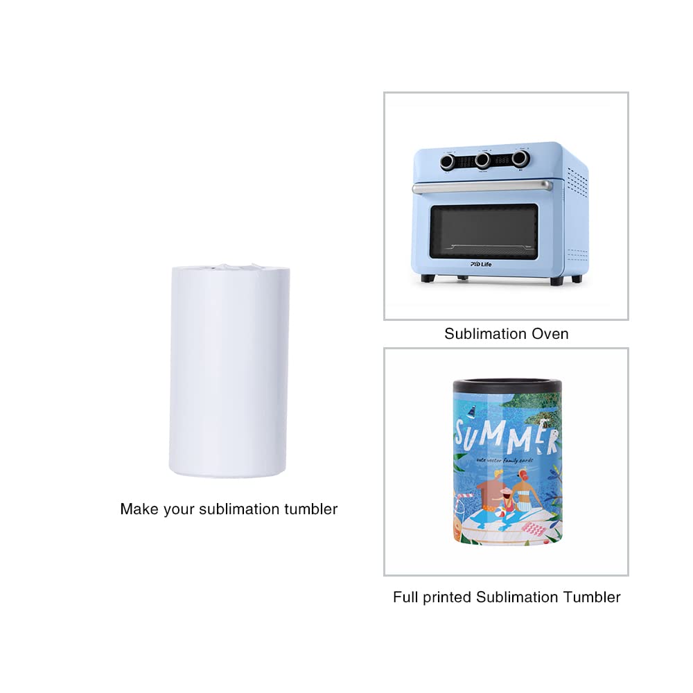 PYD Life 4 Pack 12 OZ Sublimation Blanks Can Insulator White Stainless Steel Can Cooler Beer Holder for Tumbler Press Sublimation Oven Printing