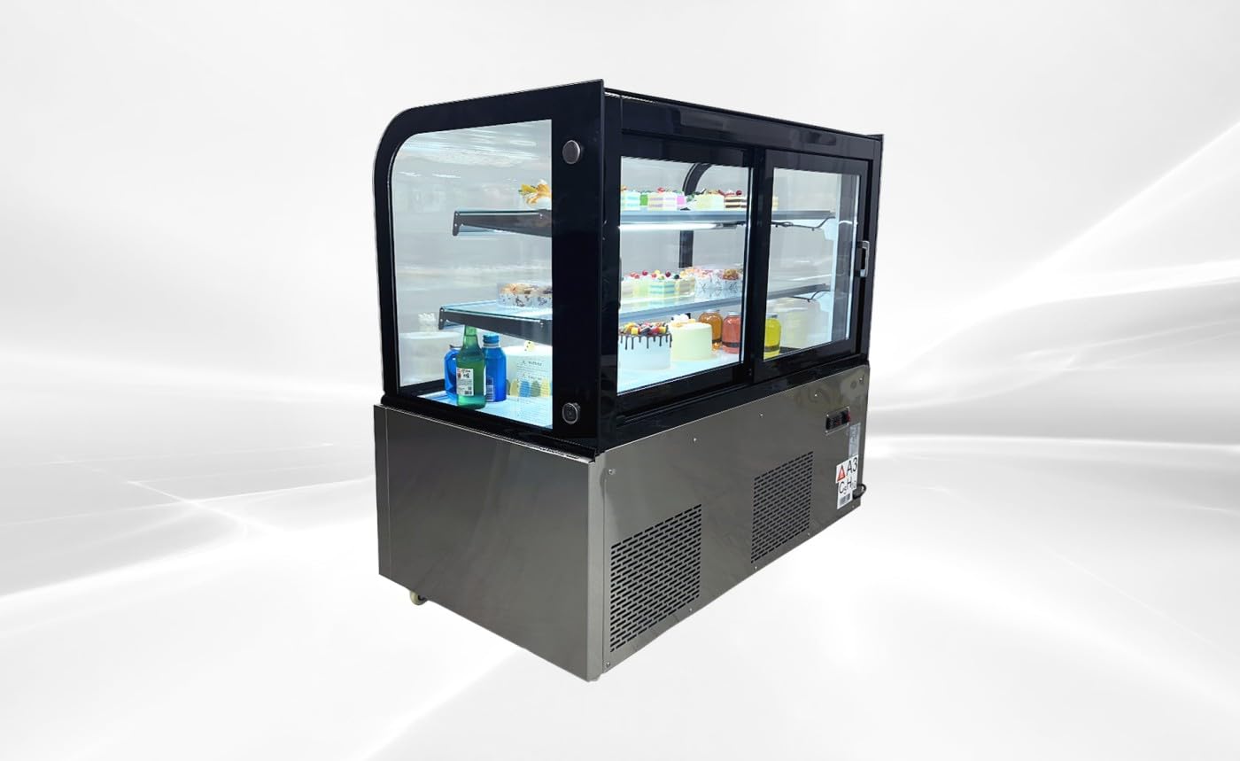 Refrigerated Bakery Display Cooler Case for Pastry Deli Curved 48" Wide Cooler Glass Display Curve Case Refrigerator - Commercial NSF UL ETL CW-370R