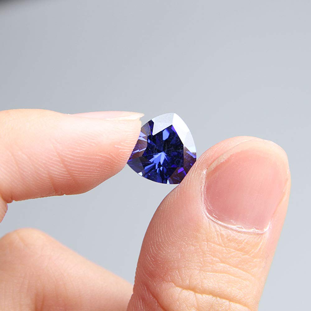 Wixine 2Pcs Beautiful Blue Tanzanite 10mm Stunning Trillion Cut Loose Gemstone
