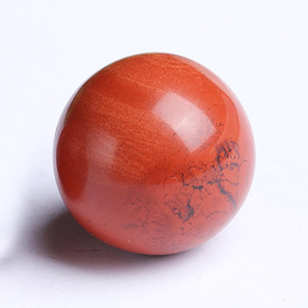 40-50mm Natural Red Jasper Crystal Ball, Hand Polished Quartz Stone Sphere, Reiki Healing Mineral Sphere, Energy Balancing Degaussing Stone, Home Office Desktop Ornament, Crystal Collection Gift