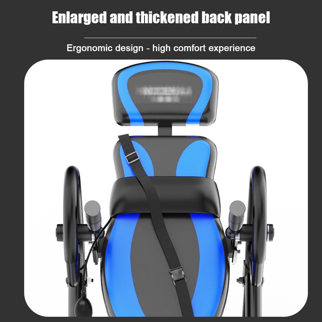RIEJIN Foldable Heavy Duty 330 lbs Capacity Inversion Table with Removable Shoulder Rest and Lumbar Support