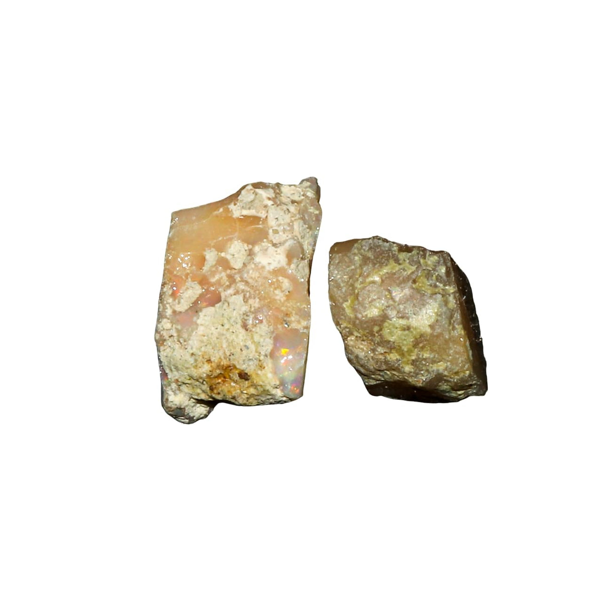 GEMKORA™ (20mm+) 2pcs Natural Raw Ethiopian Opal Loose Gemstone Rough A+ Quality For Jewelry Making, Crafts & DIY, Gift Giving Pack, Healing Chakra, Wholesale Bulk Crystals