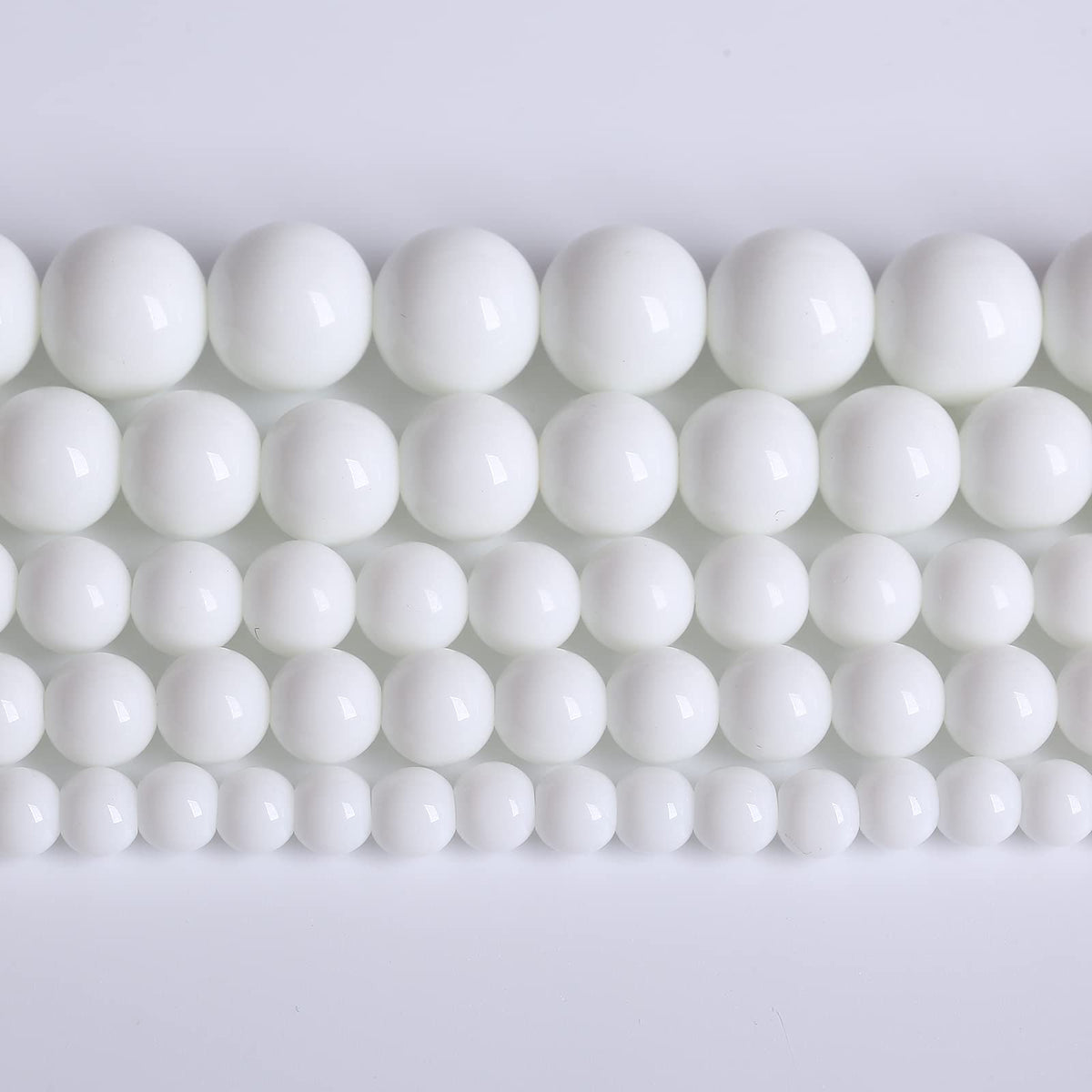 Natural White Porcelain Agates Stone Round Beads for Jewelry Making Spacer Loose Spacers Beads DIY Bracelets 10mm 39pcs 15" Strand