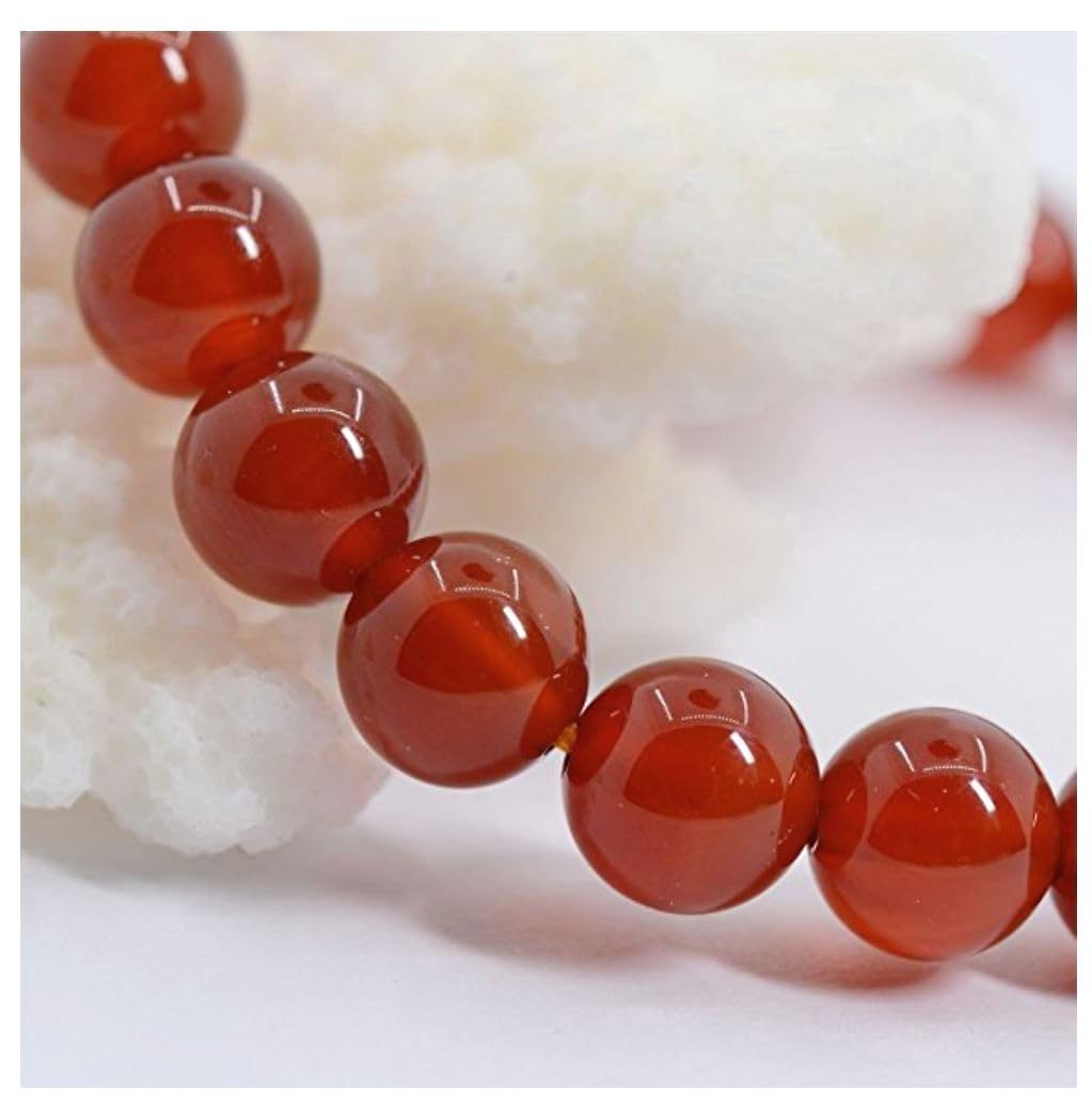 Adabele Real Natural Carnelian Red Agate Bracelet 7.5 inch Stretch Red Gemstone Beaded Bracelet Chakra Healing Crystal Stone Jewelry Women Mom Gift (Unisex) GB8-B29
