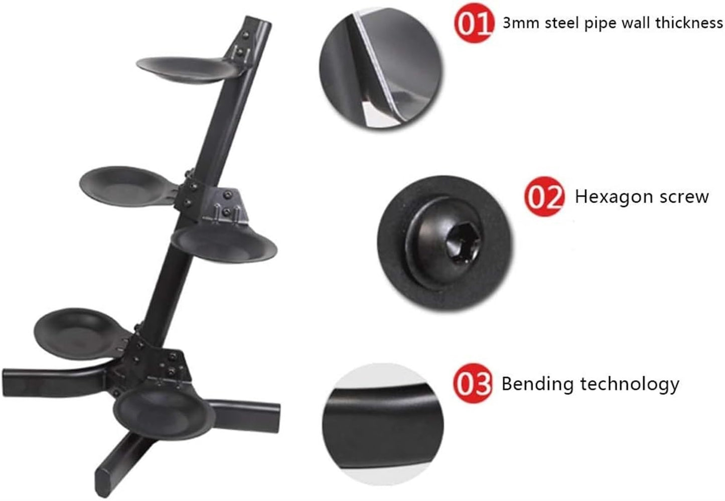 ZYMEN Private Training Gym Kettlebell Rack Kettlebell Medicine Ball Storage Rack High Load-Bearing Tray, Small Footprint Dumbbell Racks (Color : Black, Size : 42 * 39 * 73cm)