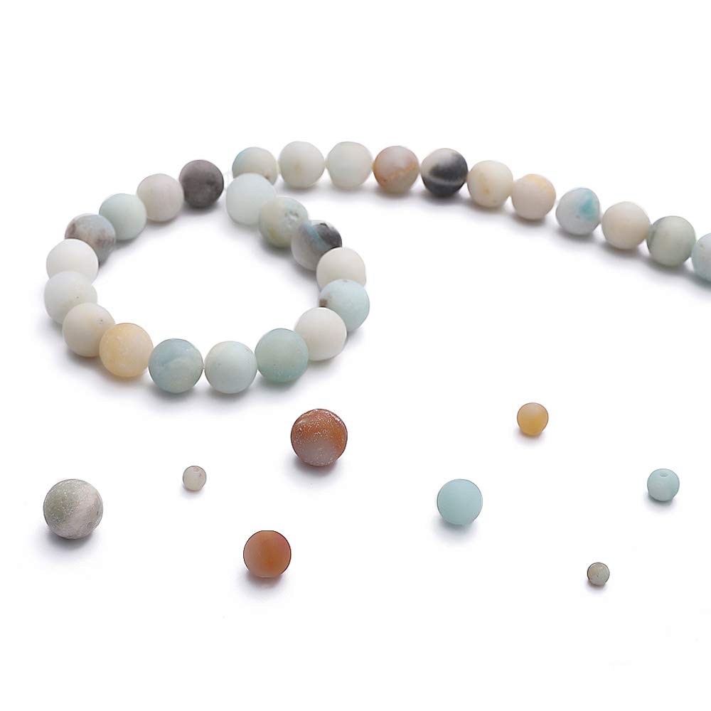 BEADIA Natural Matte Amazonite Jade Stone Round Loose Semi Gemstone Beads for Jewelry Making 4MM 89PCS