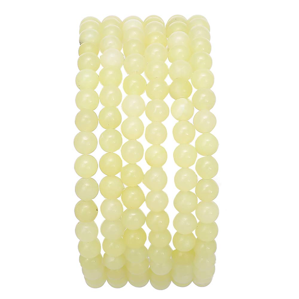 BEADIA Natural Lemon Jade Stone Round Loose Semi Gemstone Beads for Jewelry Making 4MM 38cm/Strand