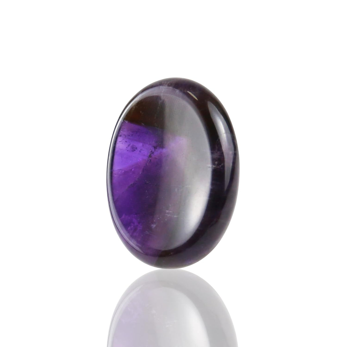 Nvzi Worry Stones Amethyst Crystal Rock, Chakra Crystals and Healing Stones, Oval Palm Stone, Thumb Stone, Crystals for Beginners, Spiritual Gifts for Women, Meditation Accessories (1PCS)