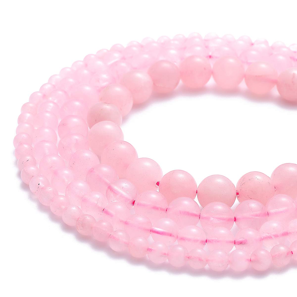 BEADIA Natural Rose Quartz Crystal Stone Round Loose Semi Gemstone Beads for Jewelry Making 10MM 38PCS