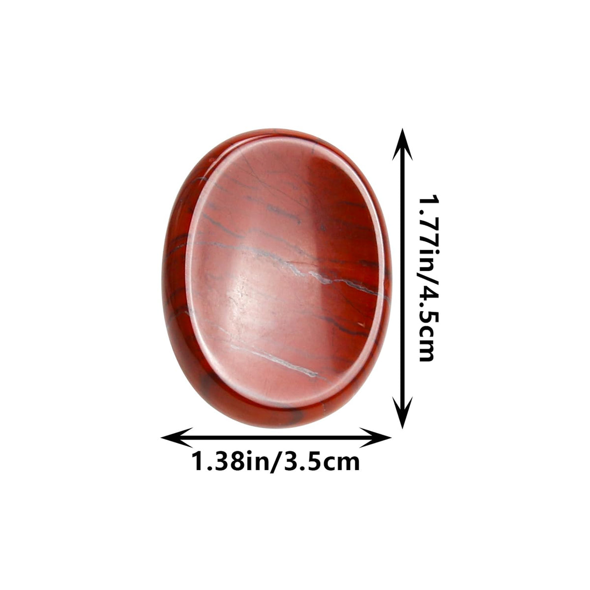 Nvzi Worry Stones Red Jasper Crystals, Chakra Crystals and Healing Stones, Oval Palm Stone, Thumb Stone, Crystals for Beginners, Spiritual Gifts for Women, Meditation Accessories (1PCS)