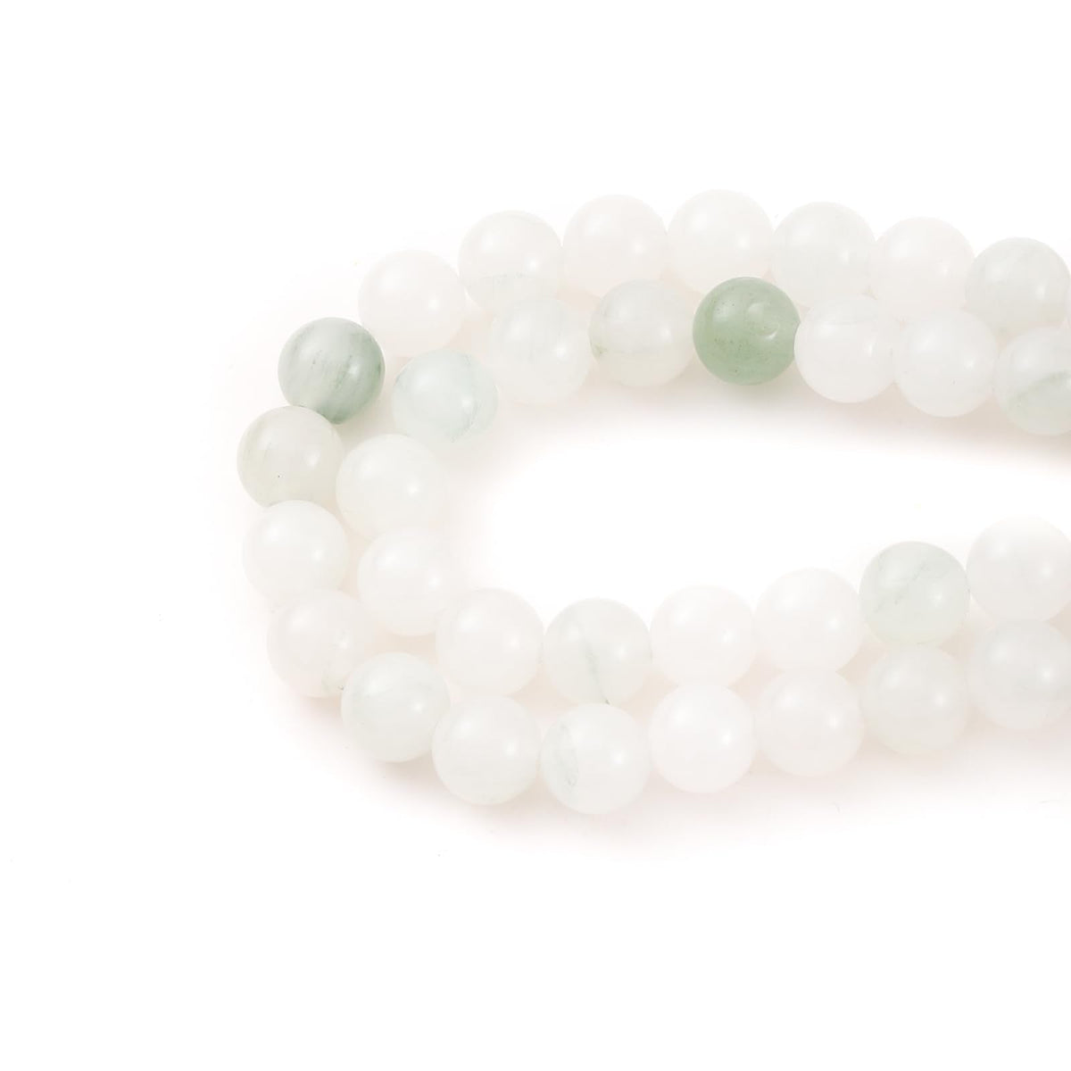 10mm 38pcs DIY Natural White Jade Stone Beads Round Healing Crystal Gemstone Loose Beads for Jewelry Making Handmade Bracelet Necklace