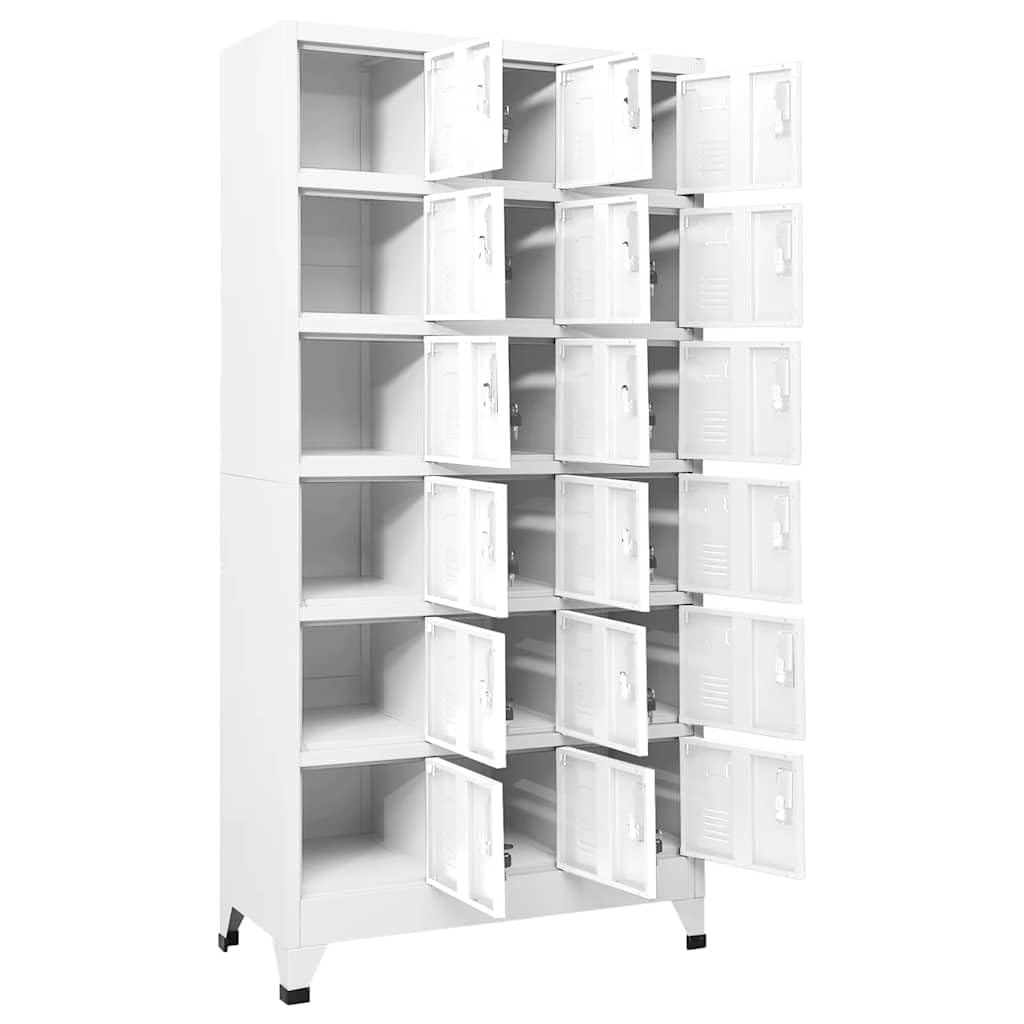 GKHPYURE Metal Locker Cabinet with 18 Lockable Compartments, 35.4x15.7x70.9 Inches, for Gym and Changing Room Storage