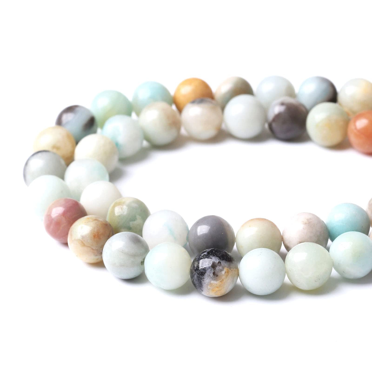 32PCS 12MM Natural Amazonite Beads Round Loose Stone Beads for Jewelry Making DIY Energy Stone Healing Power Bracelet 15"