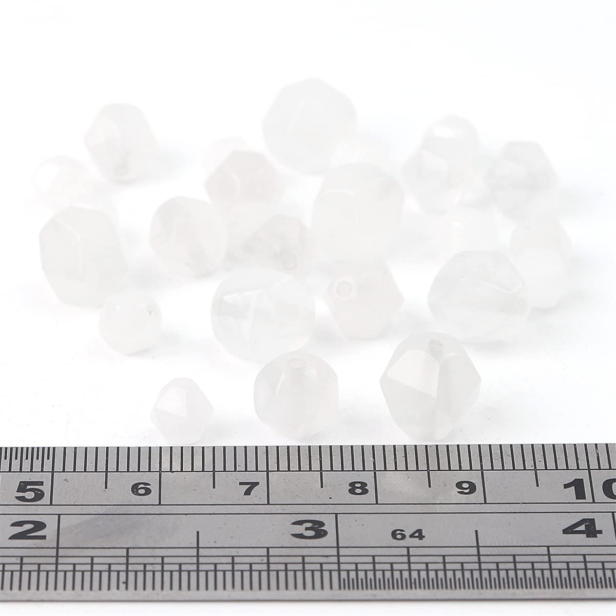 BEADIA Faceted Natural White Agate Stone Round Beads 6mm 36cm/Strand for Jewelry Making