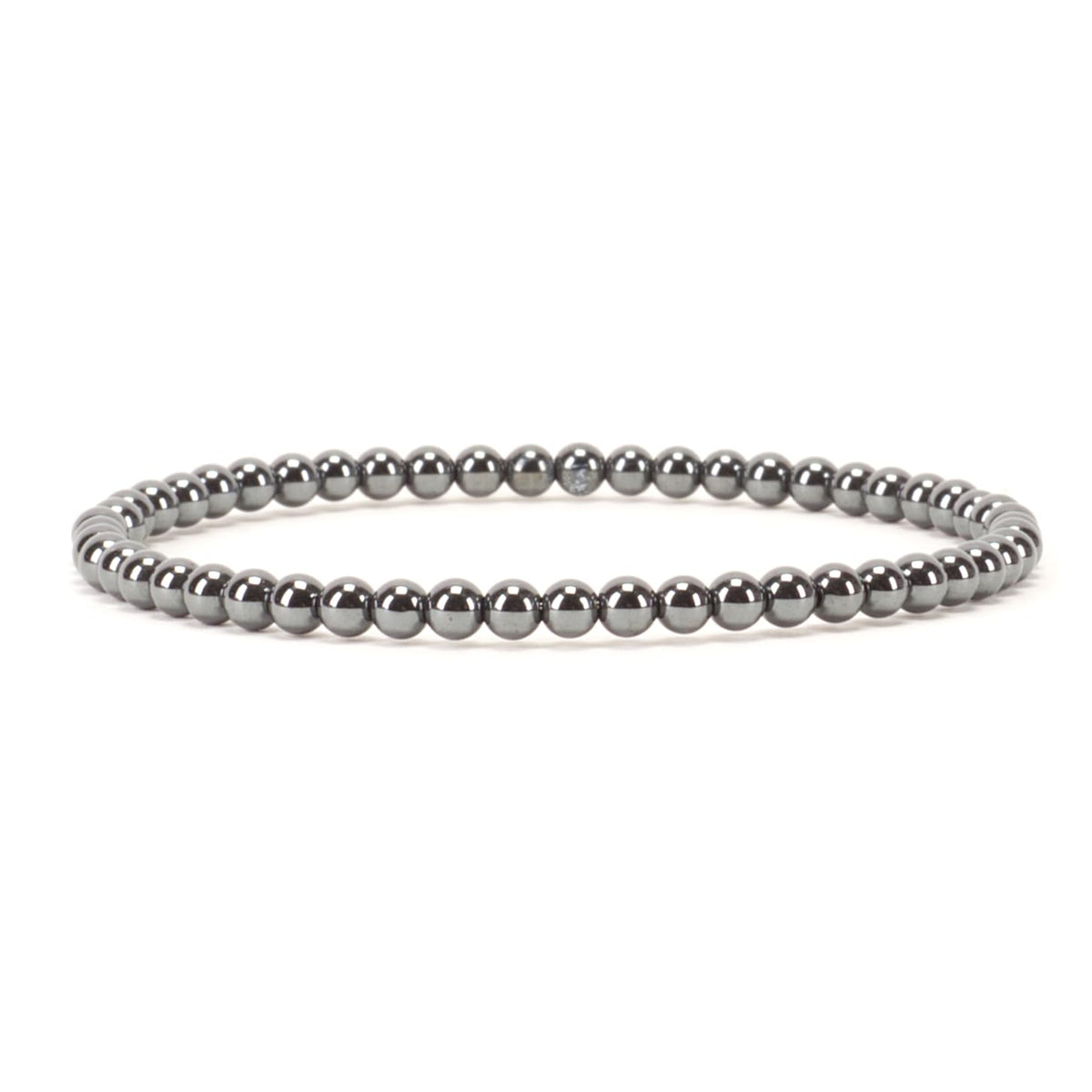 Cherry Tree Collection - Small, Medium, Large Sizes - Gemstone Beaded Bracelets For Women and Men - 4mm Round Beads (Hematite, Medium)
