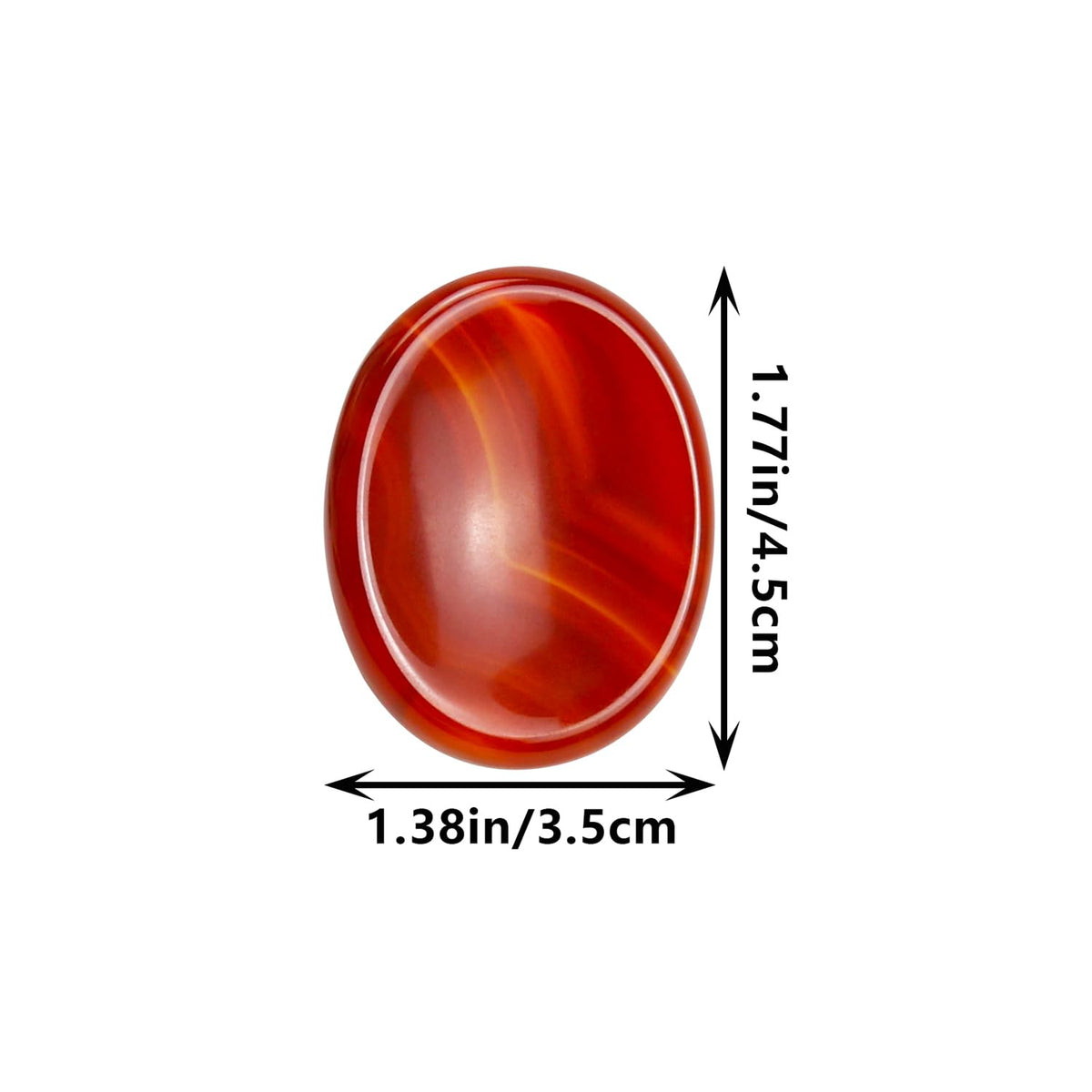 Nvzi Worry Stones Carnelian Crystal, Chakra Crystals and Healing Stones, Oval Palm Stone, Thumb Stone, Crystals for Beginners, Spiritual Gifts for Women, Meditation Accessories (1PCS)