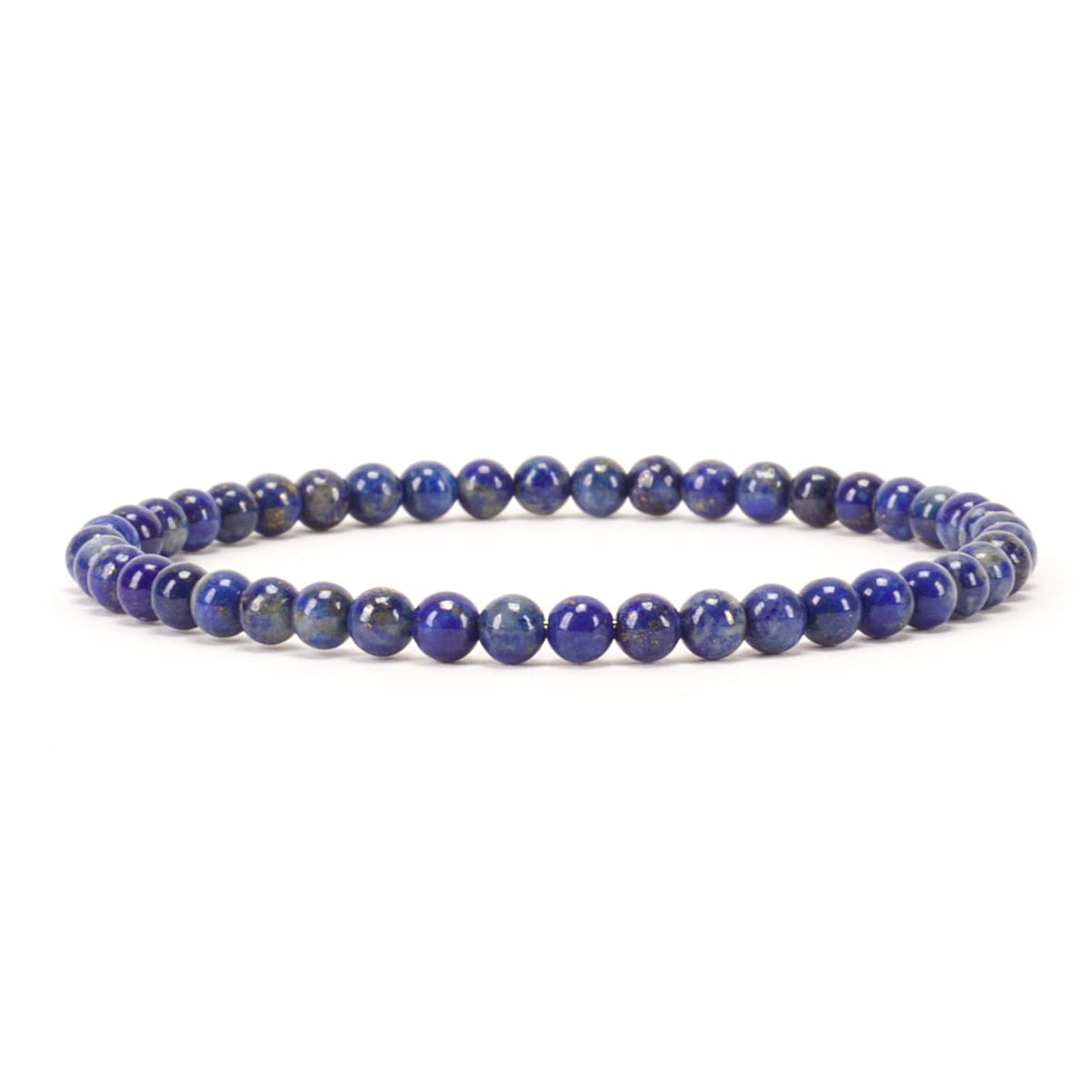 Cherry Tree Collection - Small, Medium, Large Sizes - Gemstone Beaded Bracelets For Women and Men - 4mm Round Beads (Lapis, Small)