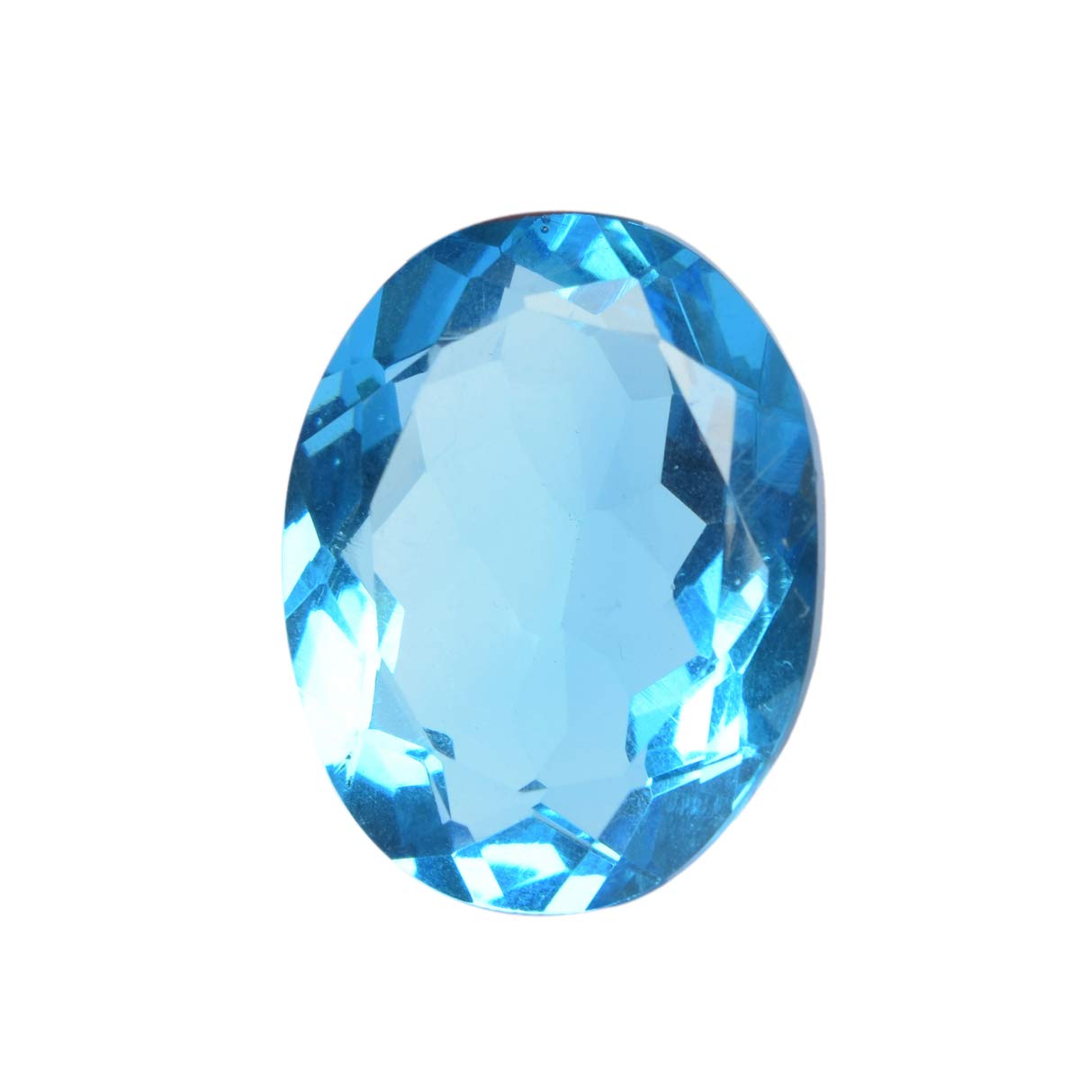 GEMHUB Loose Gemstones Beads for Jewelry Making 73.50CT Swiss Blue Topaz Oval Shaped Beads for Bracelets