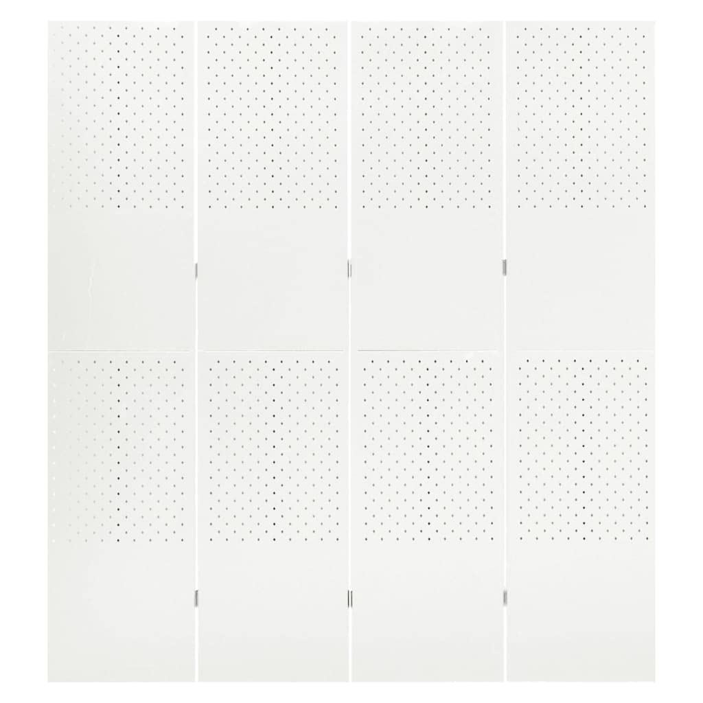 Outdoor/Indoor Room Divider, Room Screen Divider Wall Protection Privacy Furniture Indoor Bedroom, 4-Panel Room Divider White 63"x70.9" Steel