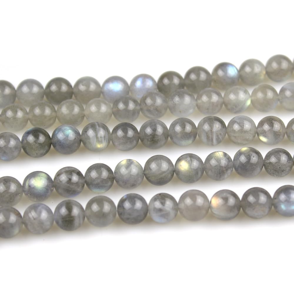 MJDCB Natural Round Stone Beads 4mm Labradorite Loose Gemstone Beads for Jewelry Making Bracelet Necklace 85pcs