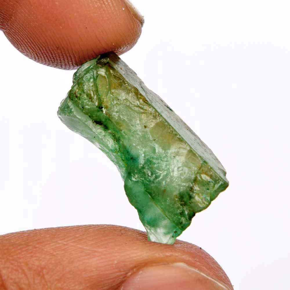 GEMHUB Loose Gemstones For Jewelry Making 16.00 Carat Raw Rough Green Emerald Natural Gemstone for Jewelry