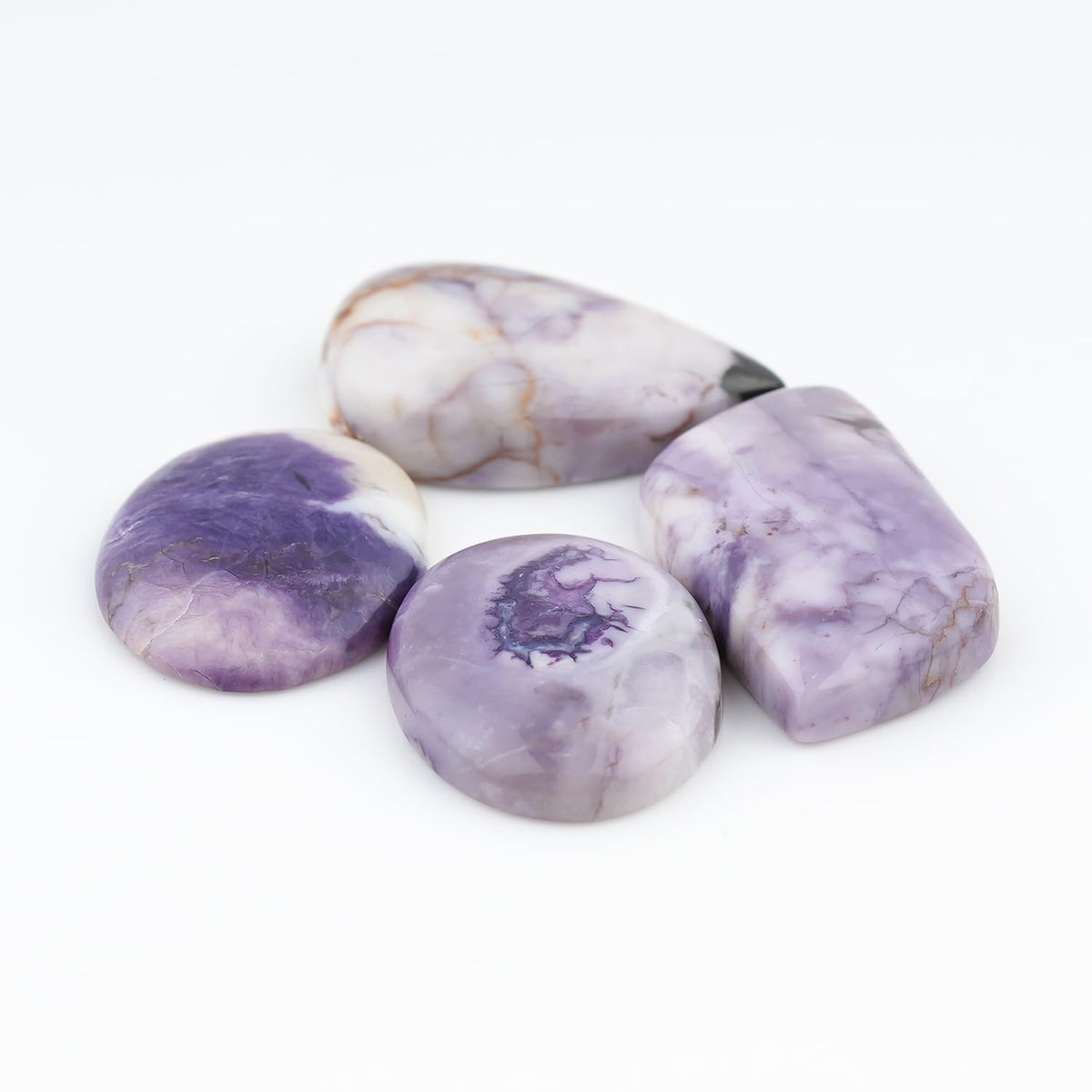 ColouredRocks (4pcs. A++ TIFFINY OPAL, Mix Shape, Natural Cabochon Crystals, Loose Gemstone, Wholesale Polished Supply, Jewelry Making, DIY Craft, Gem Collection (20-25mm free size)