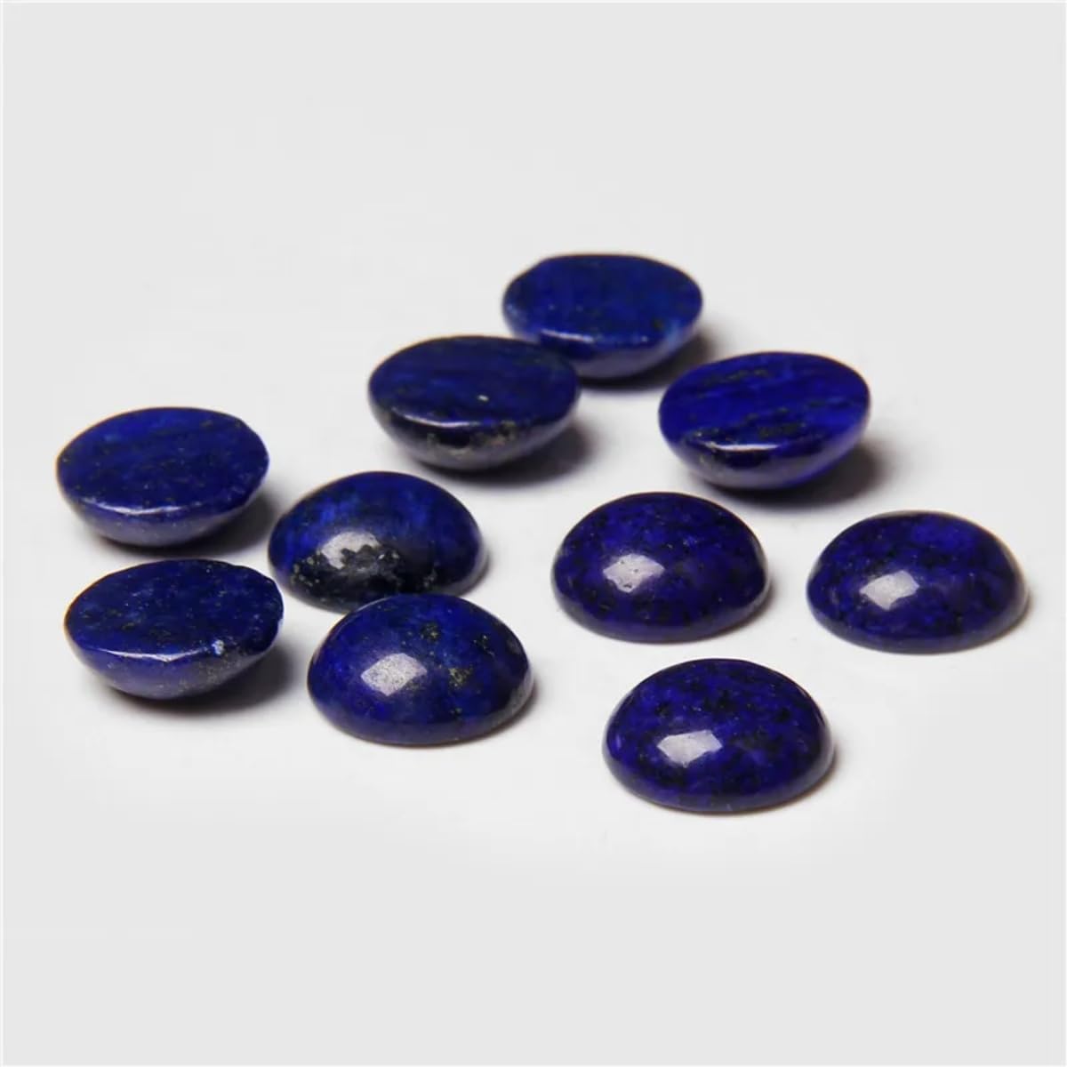 2TTFishoo 20pcs 4mm Natural Stone No Hole Lapis Lazuli Semicircle Smooth Cabochons Beads Healing Chakra Crystal Stone Bead for Jewelry Making Rings Earrings Necklace Bracelet DIY Crafts