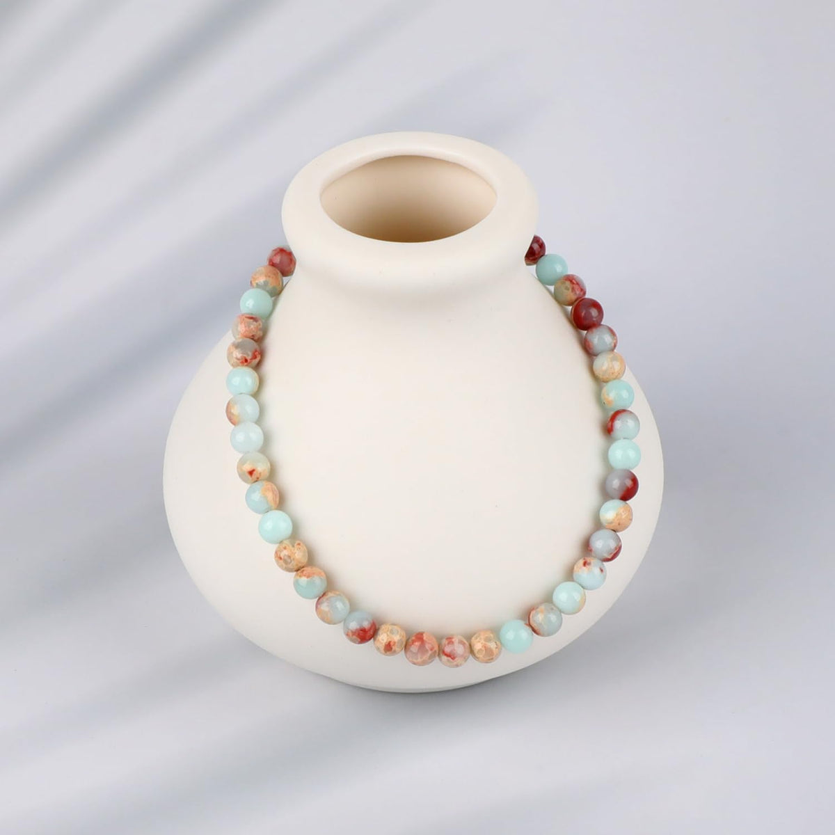 LPBeads Handmade Natural Gemstone Stretch Elastic 4mm Imperial Jasper Bracelet Healing Crystal Round Stone Beads Jewelry Gifts for Women Men