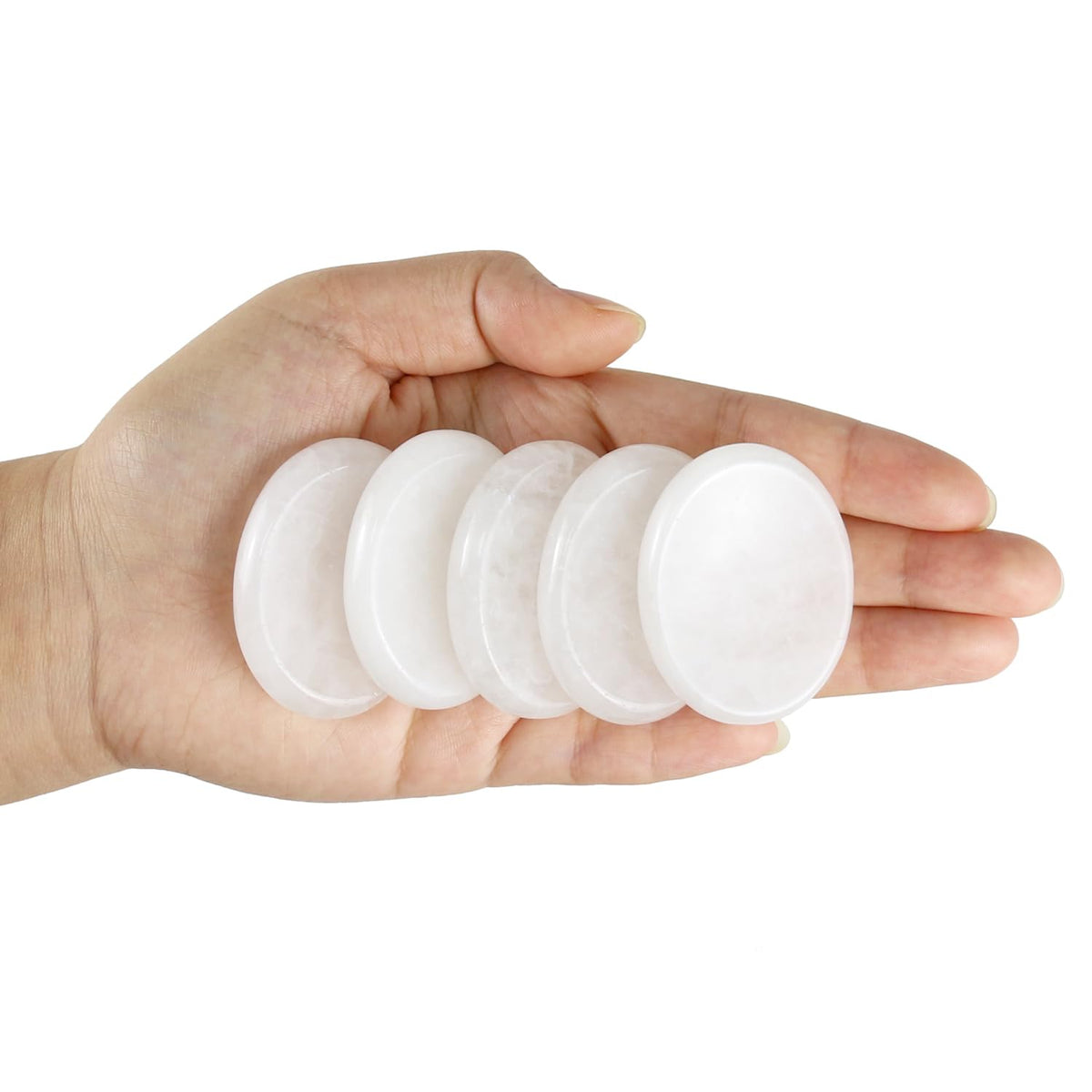 Nvzi Worry Stones Quartz Crystals, Chakra Crystals and Healing Stones, Oval Palm Stone, Thumb Stone, Crystals for Beginners, Spiritual Gifts for Women, Meditation Accessories (1PCS)