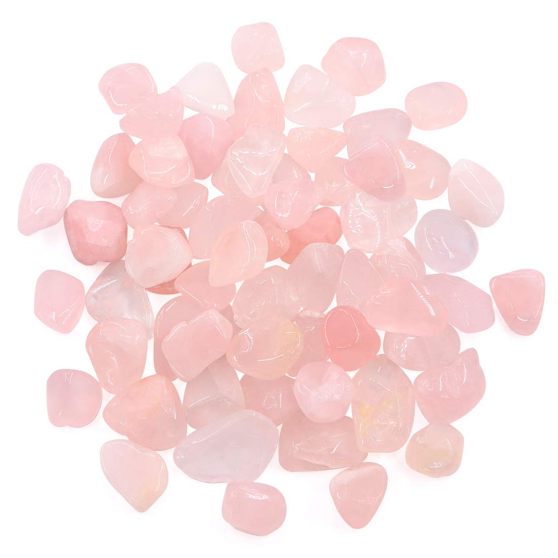 Hilitchi 1lb Bulk Large Natural Tumbled Polished Brazilian Stones Gemstone Healing Crystals Quartz for Wicca, Reiki, and Energy Crystal Healing (Rose Quartz about 1lb/450g/16oz/bag)