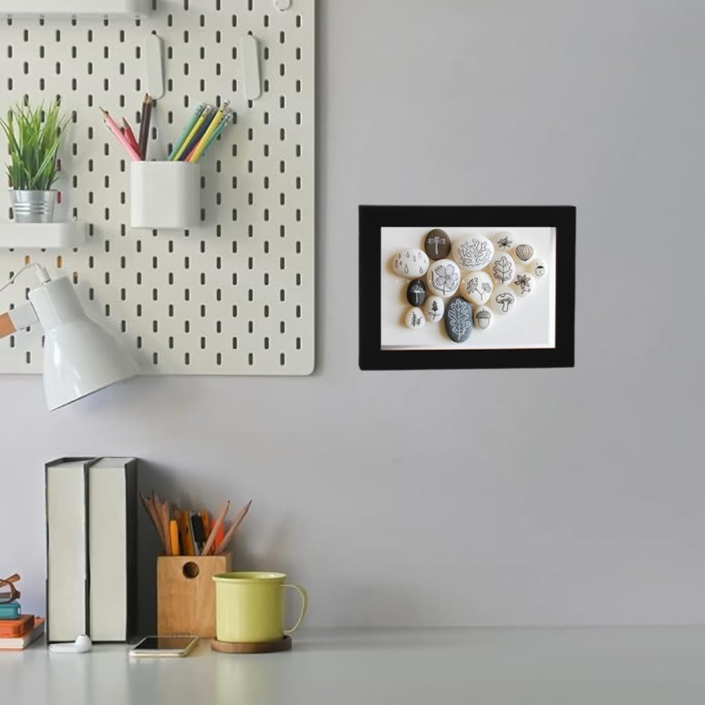 HD Glass Wooden Black Hollow Photo Frame, 4x6 Shadow Box for Flower Pressing, Seashell Display, Pet Memorial (10pcs)