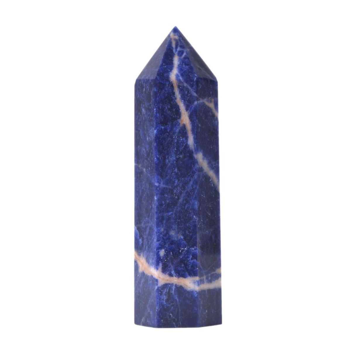 Large Sodalite Crystal Tower Healing Crystal Wand For Spiritual Use Hexagonal Point Reiki Chakra Gemstone Home Office Decor